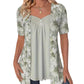 Onregelmatige gebloemde patchwork top voor dames