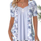 Onregelmatige gebloemde patchwork top voor dames