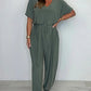 Effen jumpsuit met V-hals en losse taille voor dames