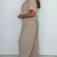 Effen jumpsuit met V-hals en losse taille voor dames