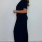 Effen jumpsuit met V-hals en losse taille voor dames