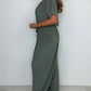 Effen jumpsuit met V-hals en losse taille voor dames