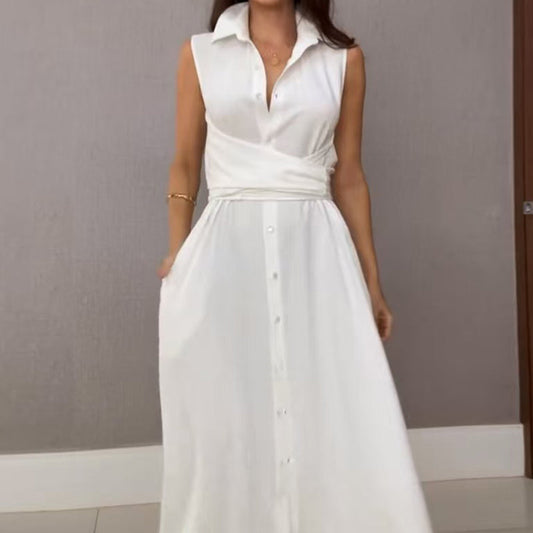 🌸Zomerjurken 50% korting🌸Mouwloze maxi-jurk voor dames (met riem)