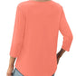 Damesblouse met plooien en 3/4-mouwen