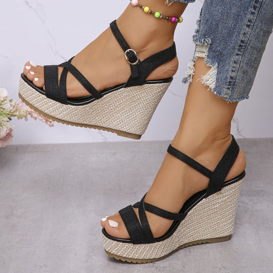 👡Open sleehakken met gespen voor dames