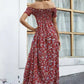 Elegante gebloemde off shoulder jurk voor vrouwen
