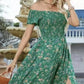 Elegante gebloemde off shoulder jurk voor vrouwen