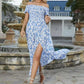 Elegante gebloemde off shoulder jurk voor vrouwen