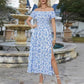 Elegante gebloemde off shoulder jurk voor vrouwen