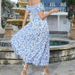 Elegante gebloemde off shoulder jurk voor vrouwen