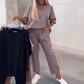 Casual Solid Korte Mouw Tops voor Vrouwen ＆ Broek Tweedelige Set