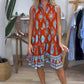 Casual Vrouwenjurk met V-Hals en Mouwloze Print