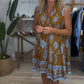 Casual Vrouwenjurk met V-Hals en Mouwloze Print