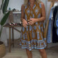 Casual Vrouwenjurk met V-Hals en Mouwloze Print
