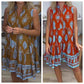 Casual Vrouwenjurk met V-Hals en Mouwloze Print