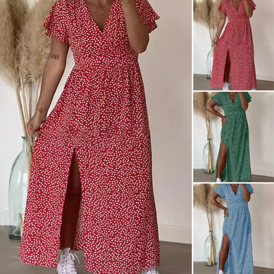 Sexy dames maxi-jurk met zijsplitten