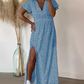 Sexy dames maxi-jurk met zijsplitten
