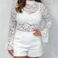 Dames Sexy Kanten Top met Lange Mouwen