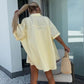 Set van 2 levendige effen shirts met korte mouwen en hoge taille shorts