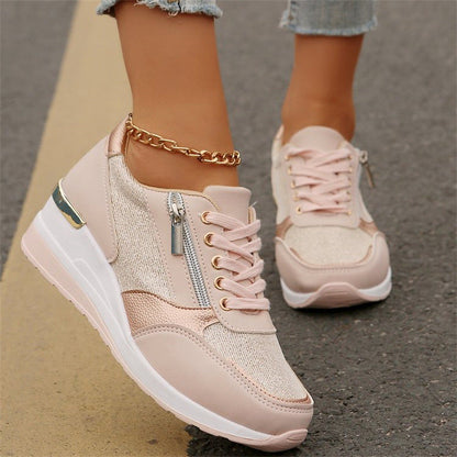 Casual Mesh Sneakers met Loopzool en Ritssluiting voor dames