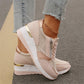 Casual Mesh Sneakers met Loopzool en Ritssluiting voor dames