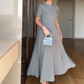 🌸Nieuwe collectie 50%OFF💖 Vrouwen effen kleur elegante korte mouwen Maxi jurken