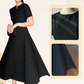 🌸Nieuwe collectie 50%OFF💖 Vrouwen effen kleur elegante korte mouwen Maxi jurken