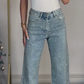 💝2025 Hete verkoop 54% korting🔥Jeans met rechte pijpen en strass-steentjes