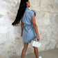 Elegante Mouwloze Lichtblauwe Denim Jurk