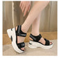 Casual open teen sandalen met sleehak voor dames