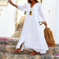 Losse V-hals maxi-jurk voor dames
