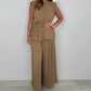 🌟Dames mouwloze top met riem en lange broek set