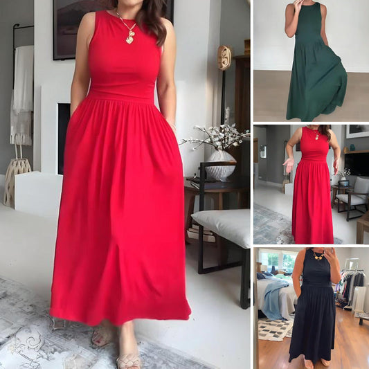 Elegante rondehalsjurk voor dames👗
