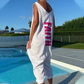 Losse mouwloze jumpsuit met een V-hals voor vrouwen in de zomer