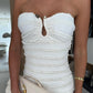 Ruched bodycon jurk strapless👗
