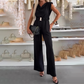 Damesjumpsuit zonder mouwen en gedrapeerde hals