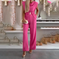 Damesjumpsuit zonder mouwen en gedrapeerde hals