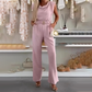 Damesjumpsuit zonder mouwen en gedrapeerde hals