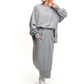 Sweatshirt en rok met dames ronde nek 2-delige set