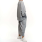 Sweatshirt en rok met dames ronde nek 2-delige set