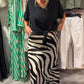 Casual dames blouse met knopen en midirok