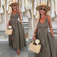 💜LAATSTE DAG PROMOTIE - 50% KORTING💜 Vrouwen Spaghetti Maxi Dress met Taillebandje
