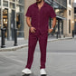 🎊Bestseller van 2025🎊Herenkleding, effen, casual, katoen en linnen, tweedelig set