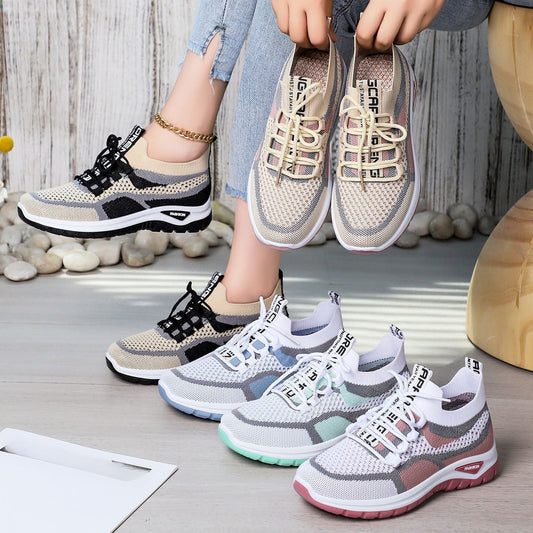 Relaxte hardloopschoenen met veters voor dames