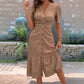 ✨ Elegante midi-jurk van kant – V-hals, pofmouwen en volantrand ✨