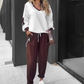 Color-Block Pullover Hoodie & Joggingbroek Set – Opvallend Design, Comfortabel Voor Alledag