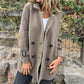 🍂💕Damesjas in middellange lengte met dubbele knopen en revers