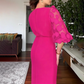 Elegante jurk met getailleerde snit en pofmouwen van mesh