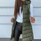 Lang gewatteerd vest met rits voor dames