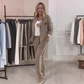 Modieuze gestreepte blazer en broek, 2-delige set